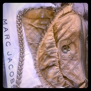 Marc Jacobs quilted large handbag taupe